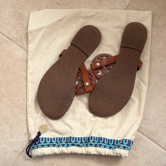 Tory Burch Brown Leather Miller Sandals - Picture 2 of 4
